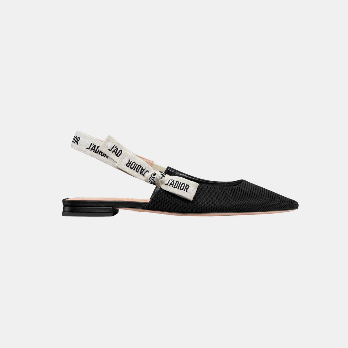 J'Adior Slingback Flat Black Technical Fabric