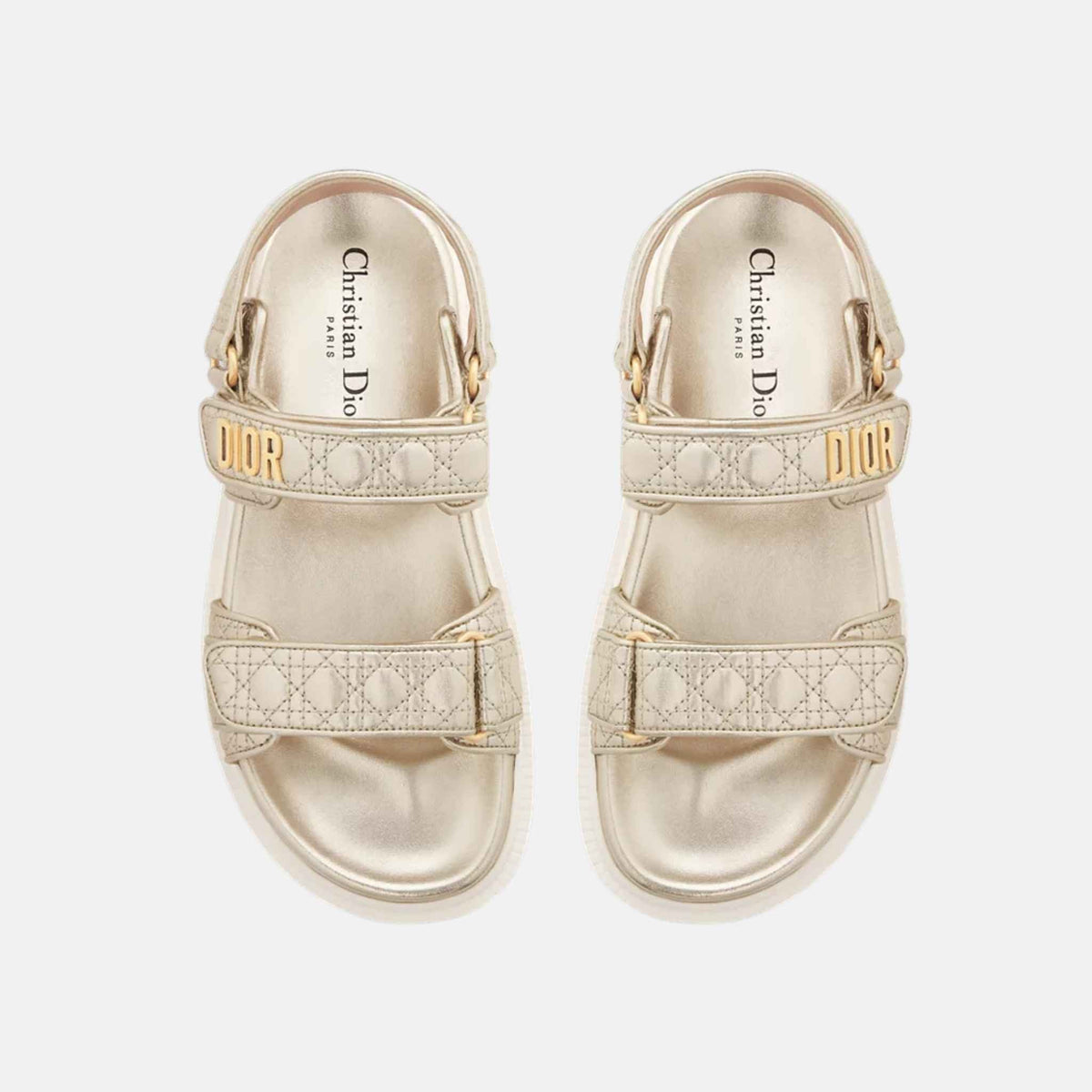 Or Dioract Sandal In Quilted Laminated Sheepskin