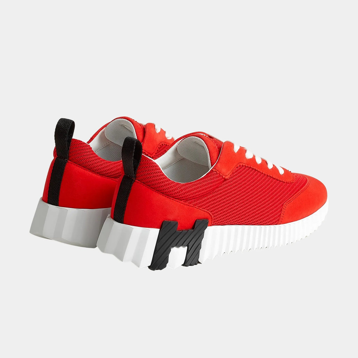 Bouncing Sneakers in Textured Mesh and Suede Goatskin