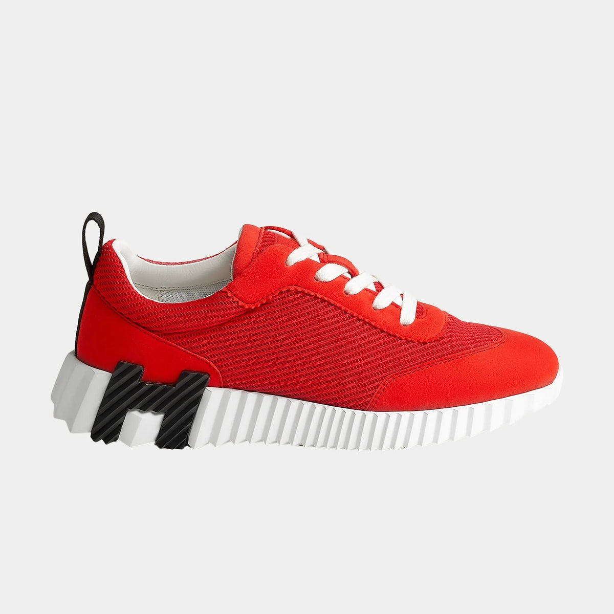 Bouncing Sneakers in Textured Mesh and Suede Goatskin