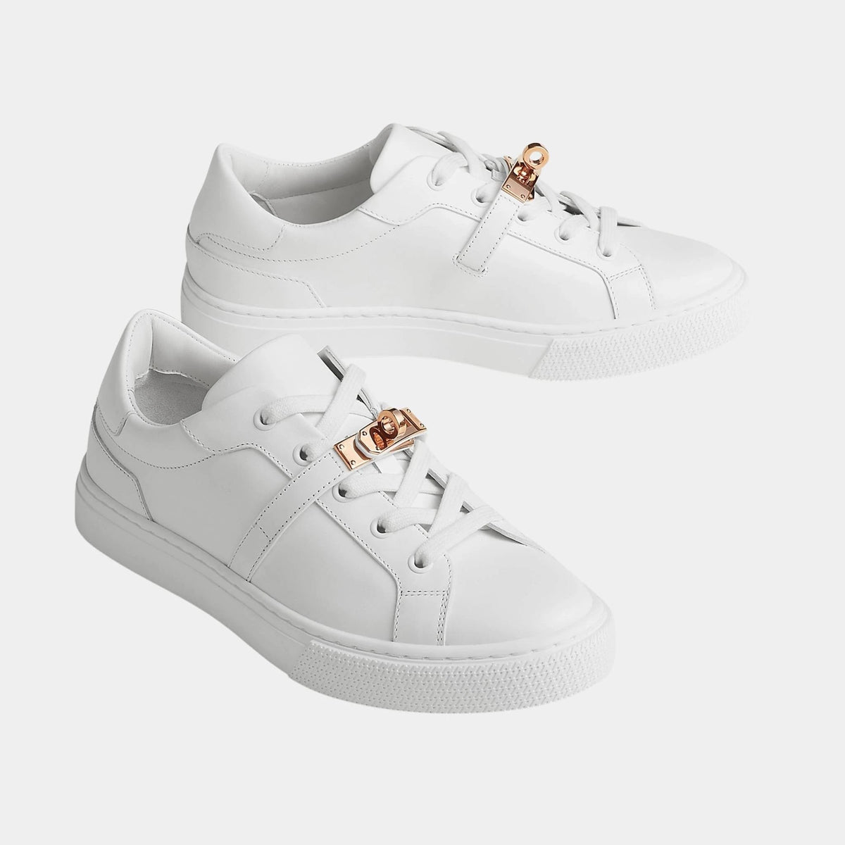 Day Sneaker in Calfskin with Rose Gold Plated Buckle