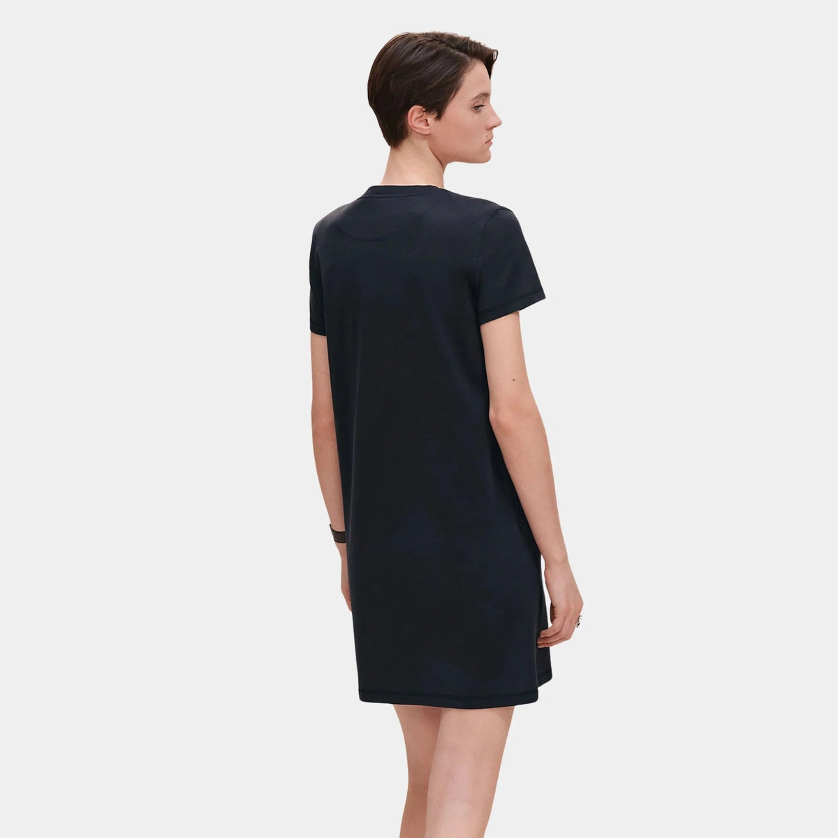 Embroidered Pocket Dress in Plain Cotton Jersey