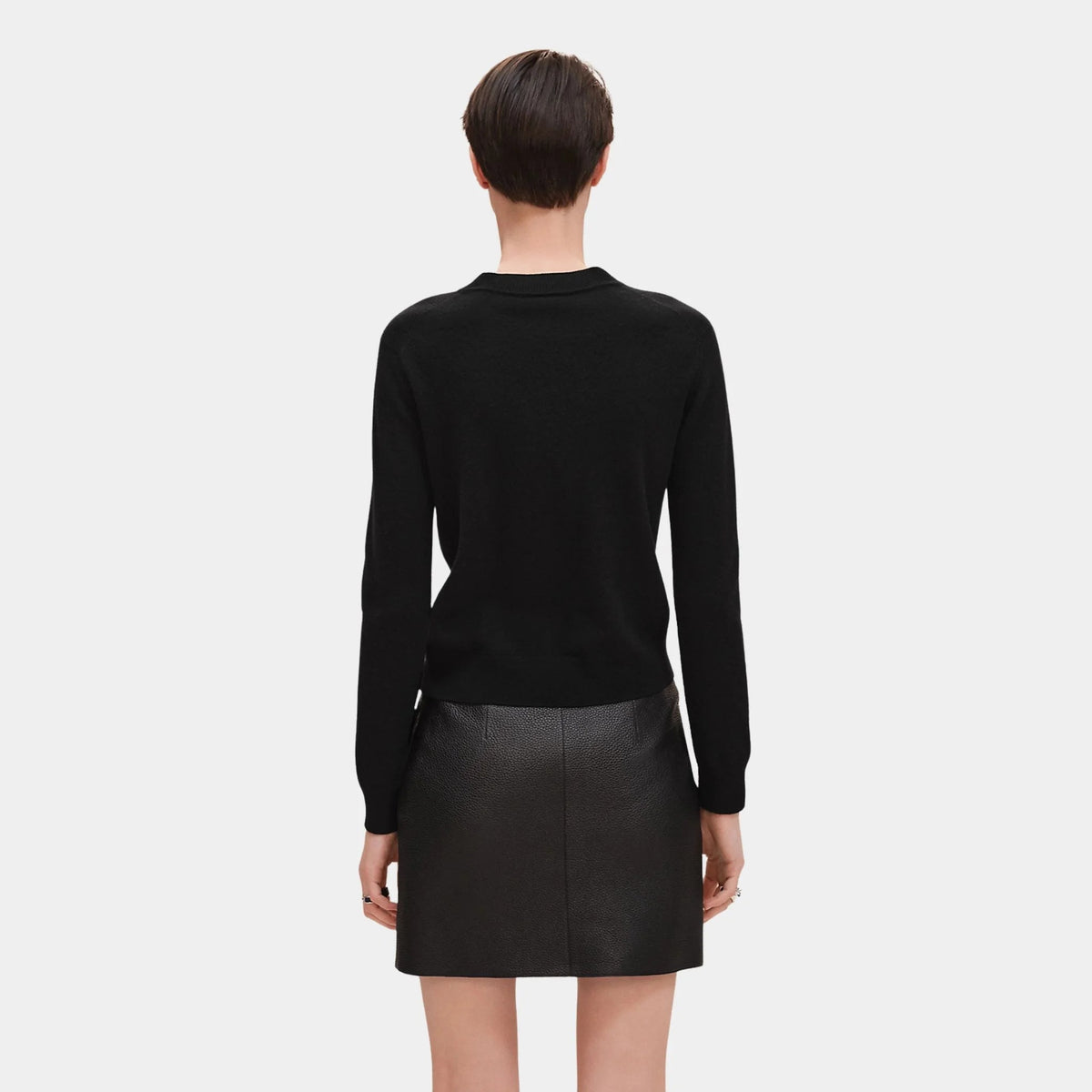 H Lift Long-sleeve Sweater in Plain Scottish Cashmere