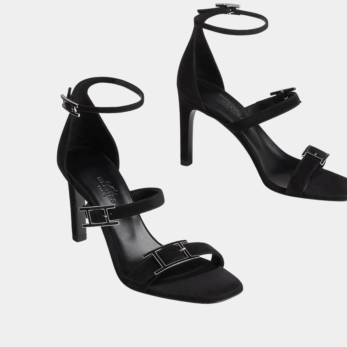 Liv 90 High Heel Sandal in Suede Goatskin