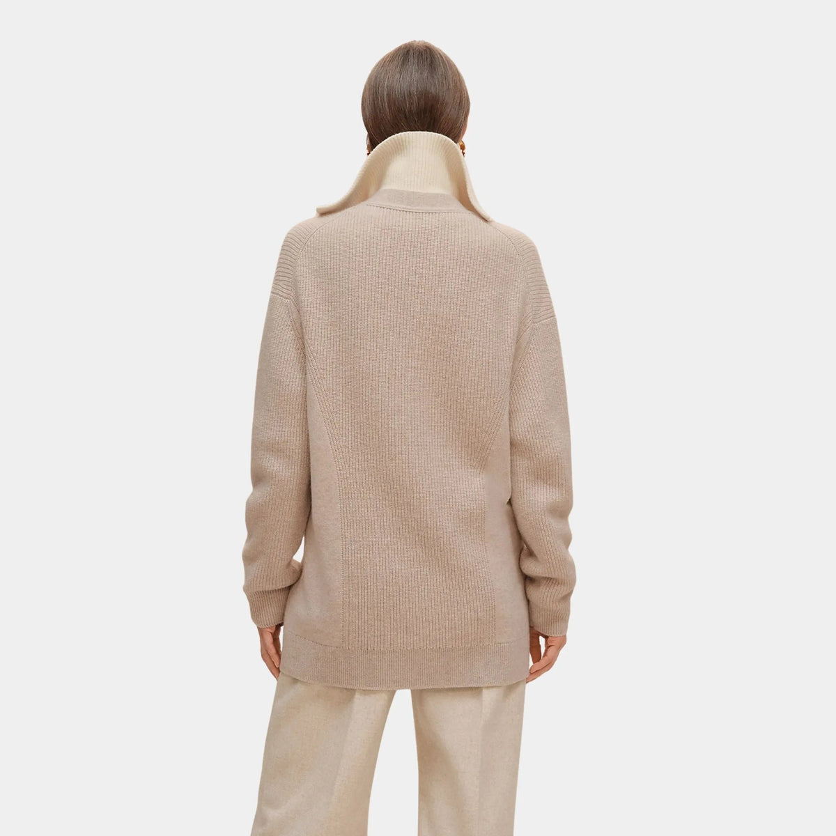 Long Cardigan in Plain Scottish Cashmere