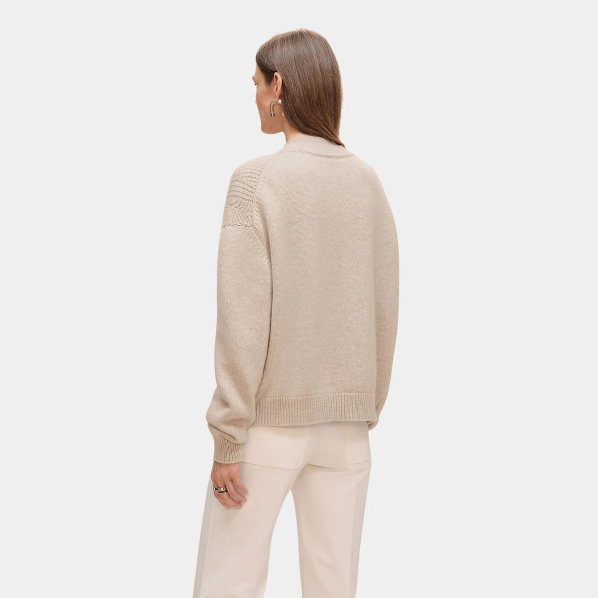 Long-sleeve Sweater in Plain Scottish Cashmere