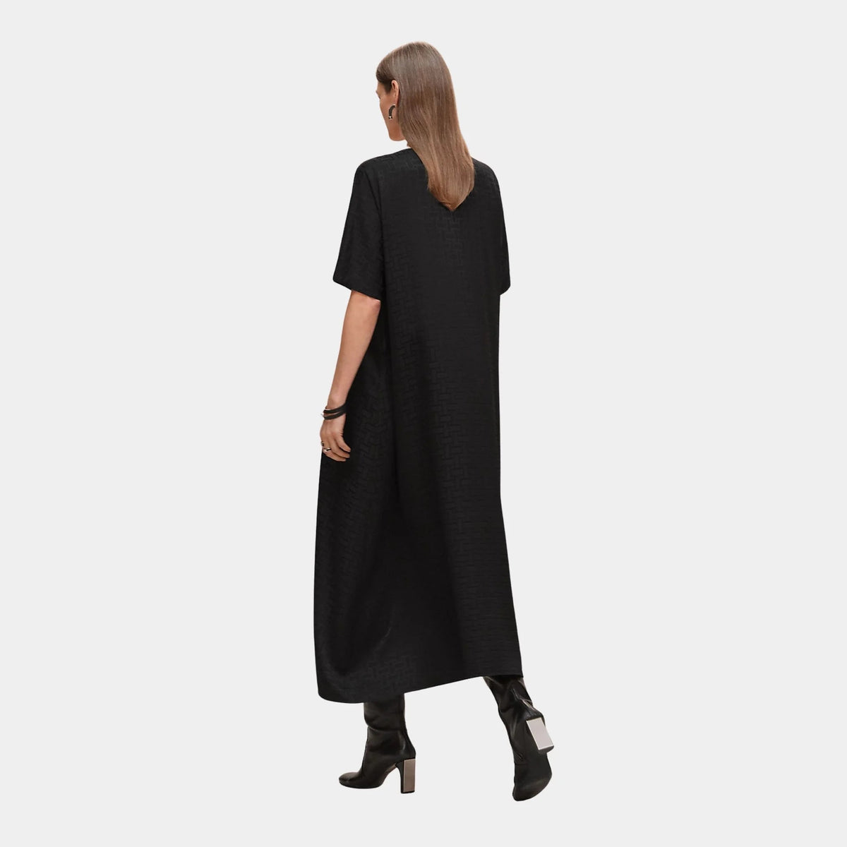 Mosaique Belted Caftan in Jacquard Silk