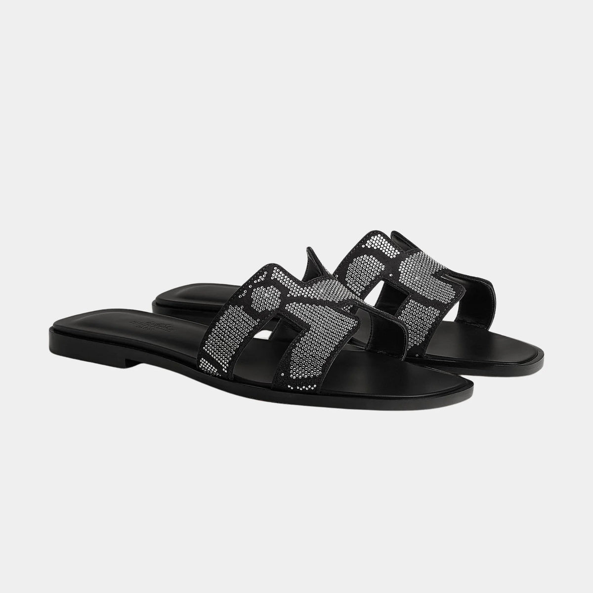Oran Sandal in Suede with Figure Artistique Rhinestone