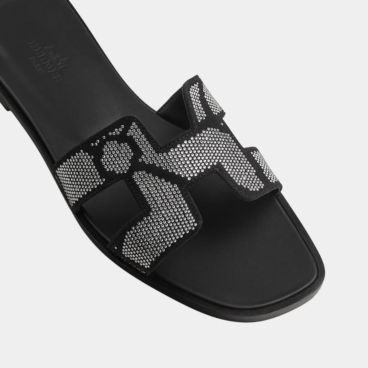Oran Sandal in Suede with Figure Artistique Rhinestone
