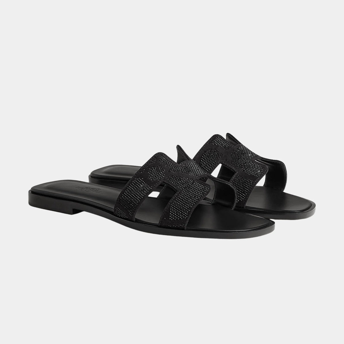 Oran Sandal in Suede with Figure Artistique Rhinestone