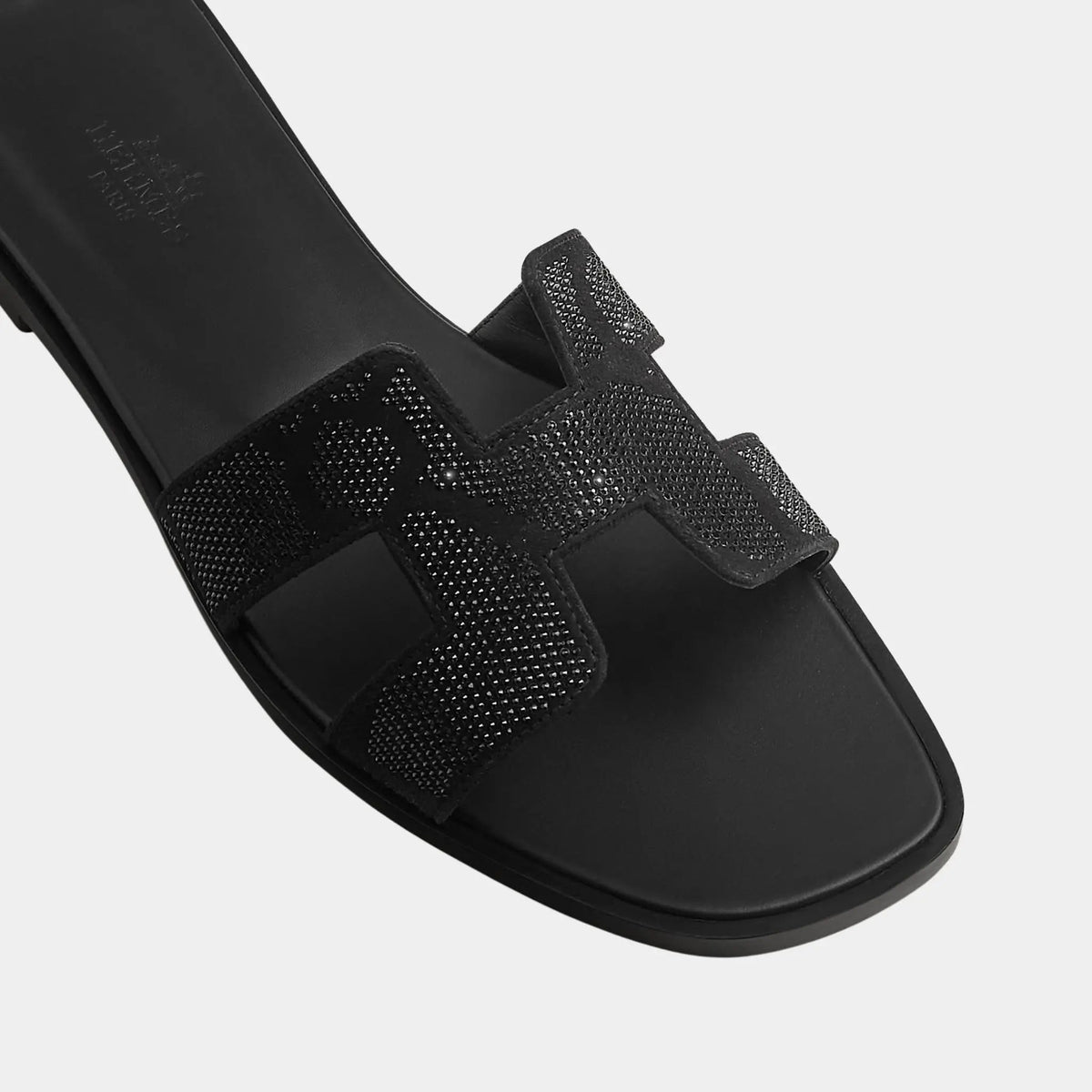 Oran Sandal in Suede with Figure Artistique Rhinestone