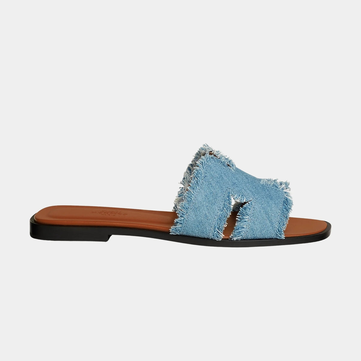 Oran Sandals in Maxi Fringed Denim