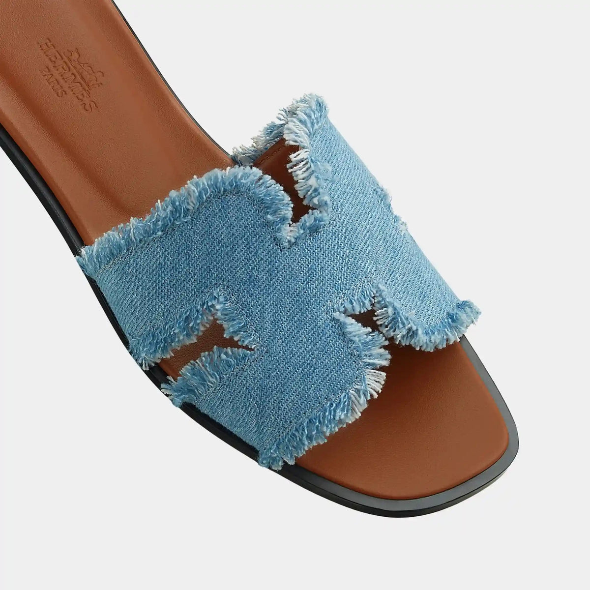 Oran Sandals in Maxi Fringed Denim