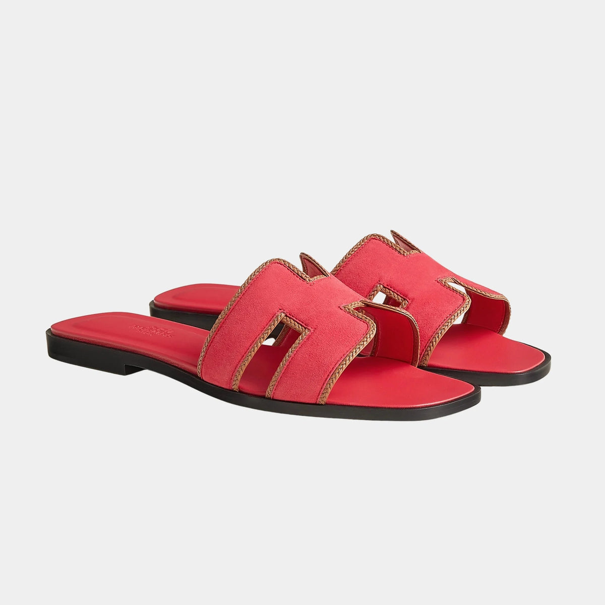 Oran Sandals in Suede and Braided Nappa Leather