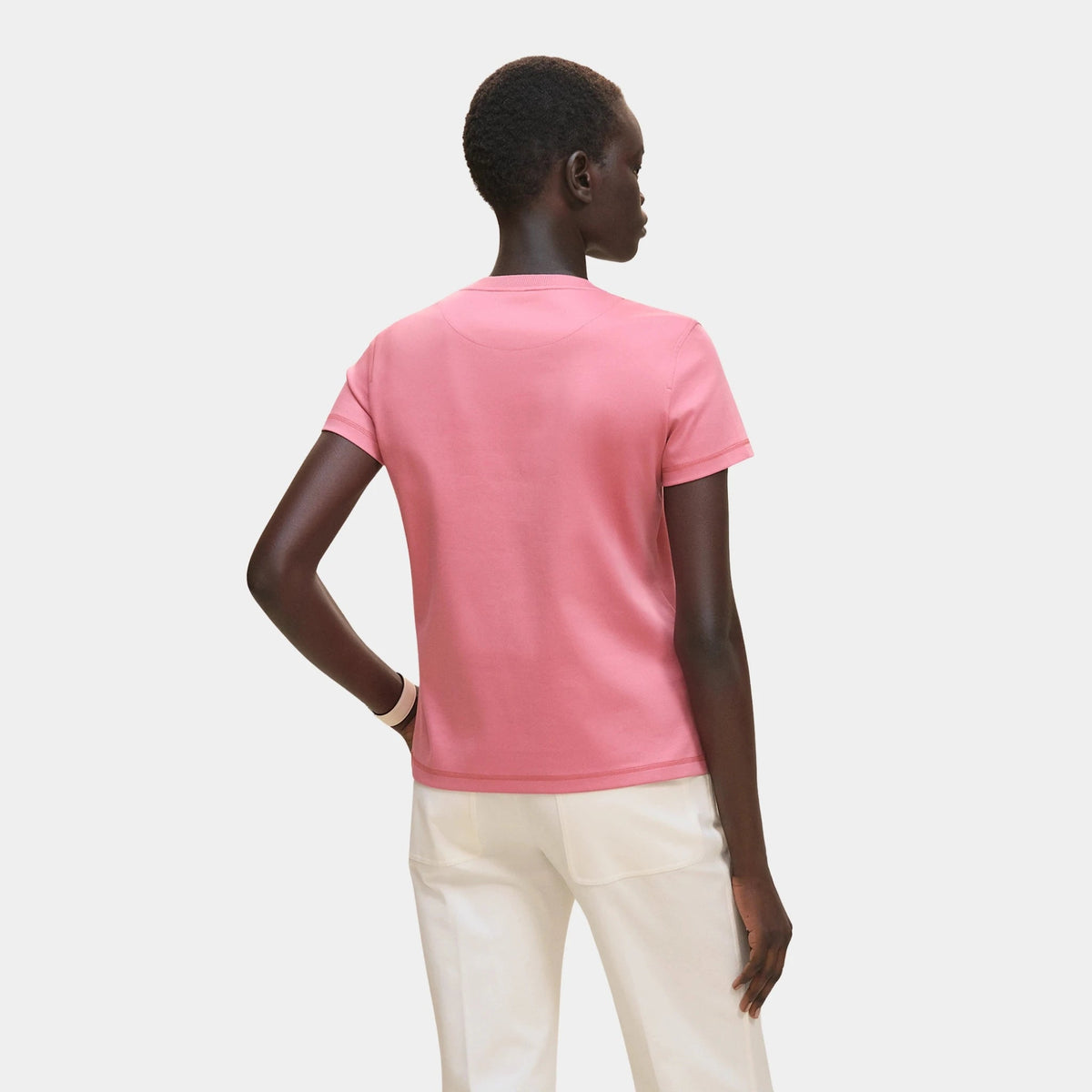 Printed Straight T-shirt in Plain Jersey