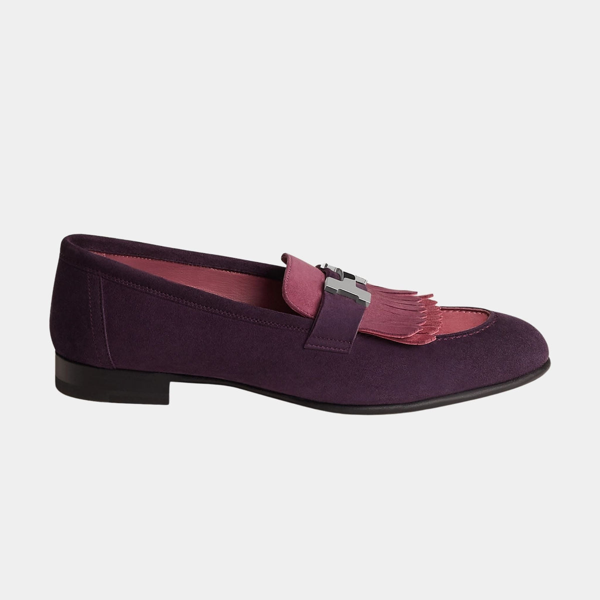 Royal Loafer in Suede Goatskin with Palladium Plated Buckle