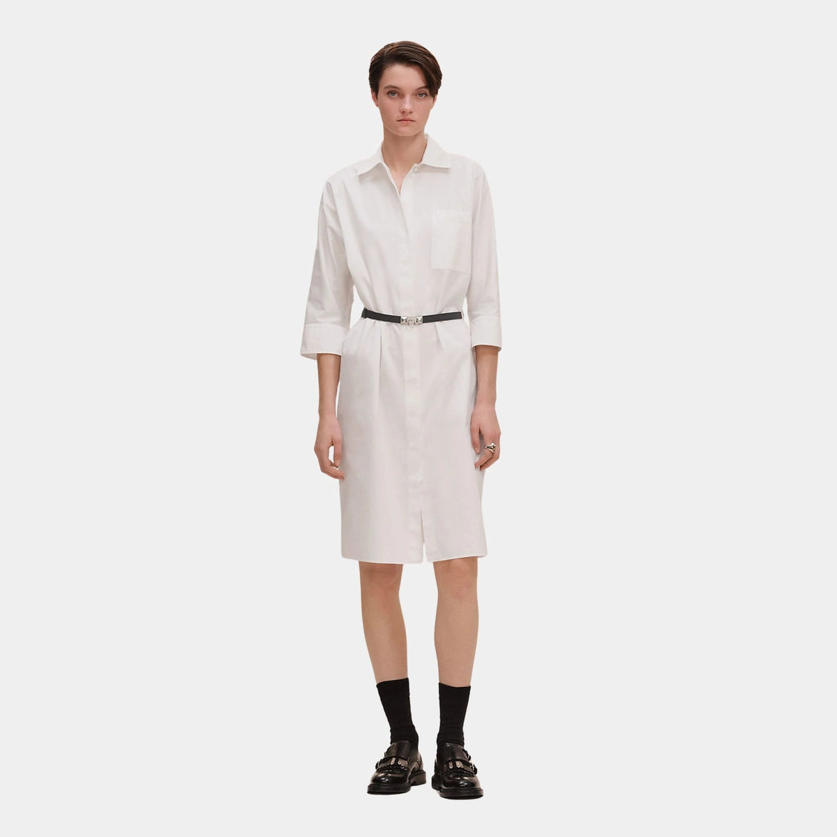 Shirt Dress in Cotton Twill