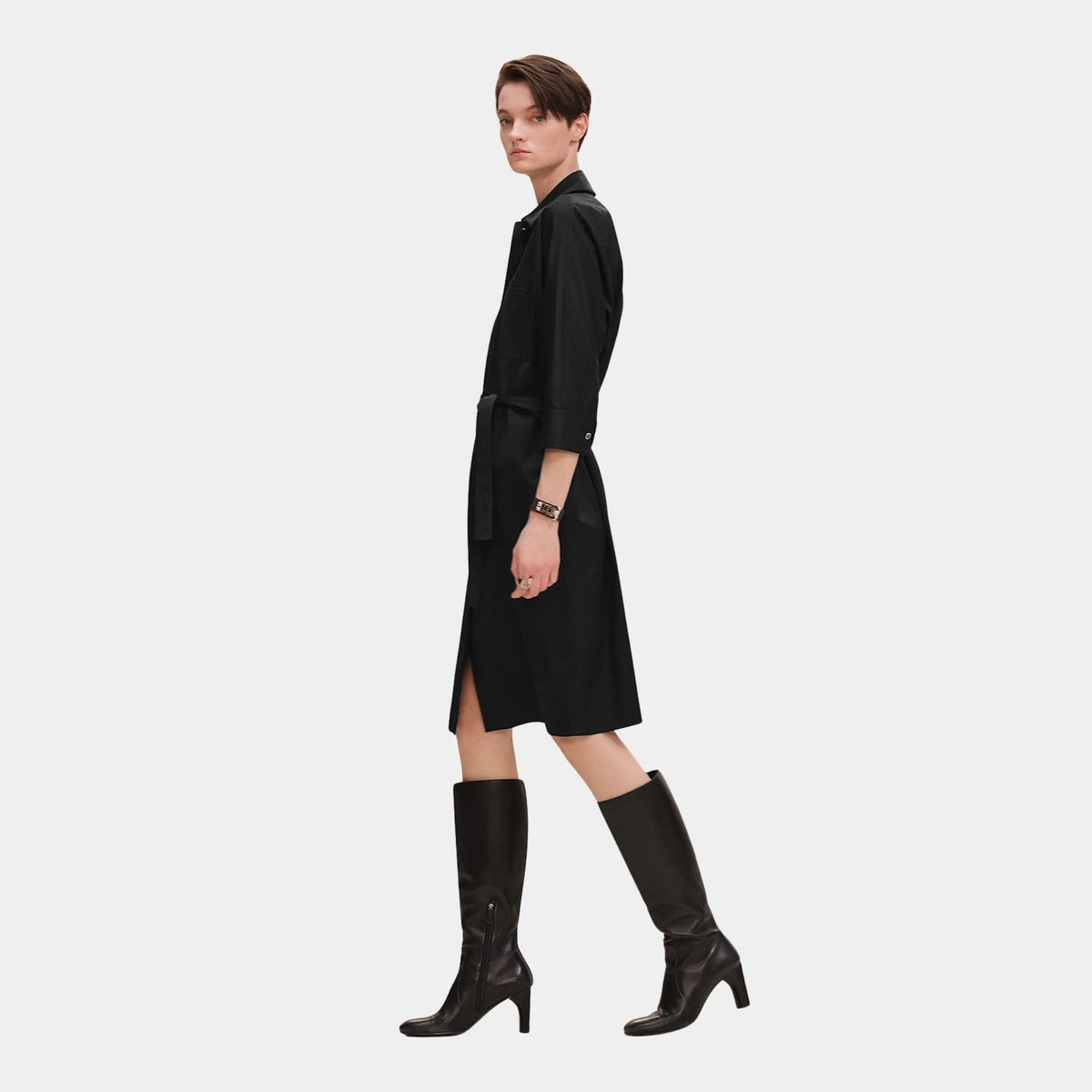 Shirt Dress in Cotton Twill