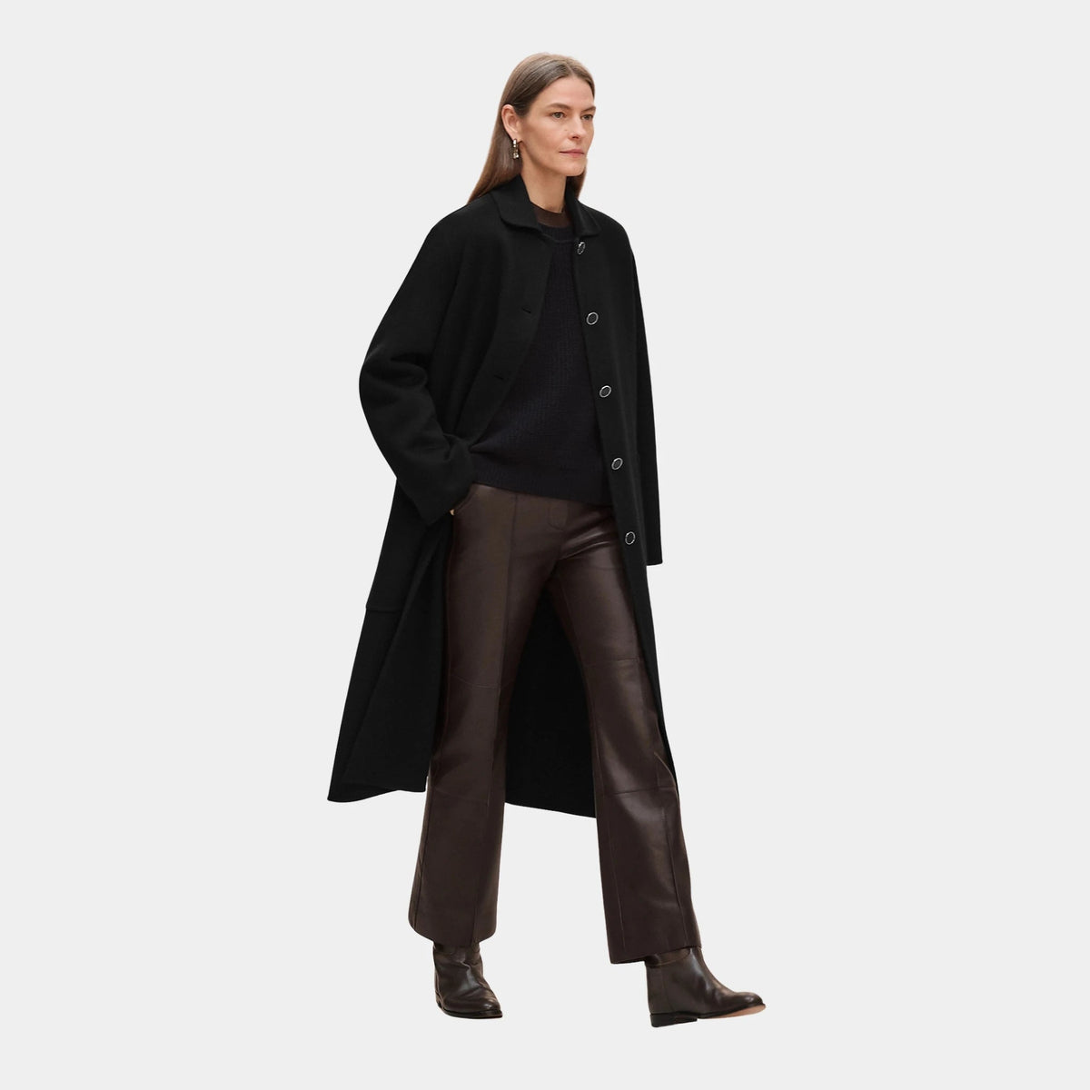 Wrap Coat in Double-sided Cashmere