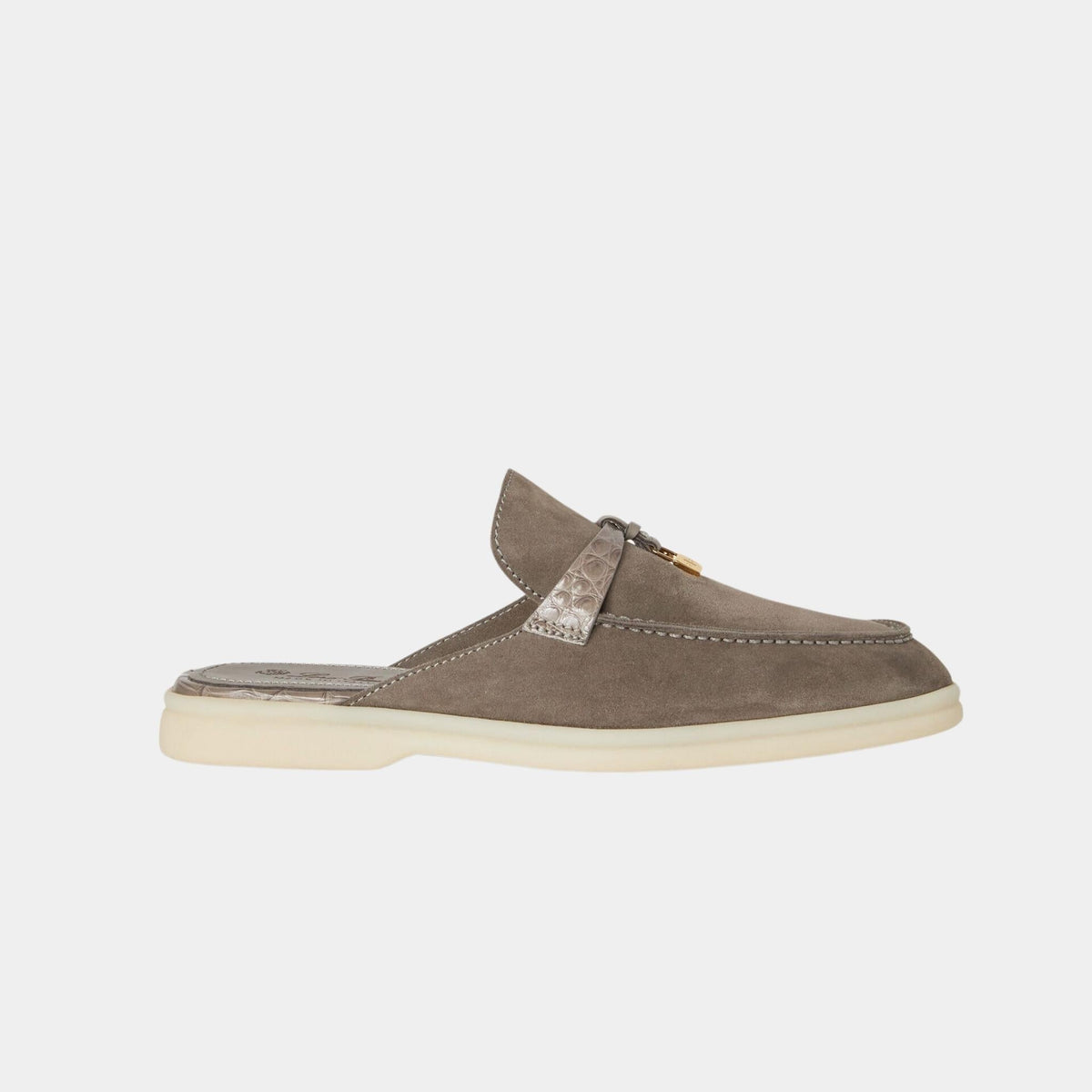 Charms Walk Babouche Loafer Suede With Alligator Saddles