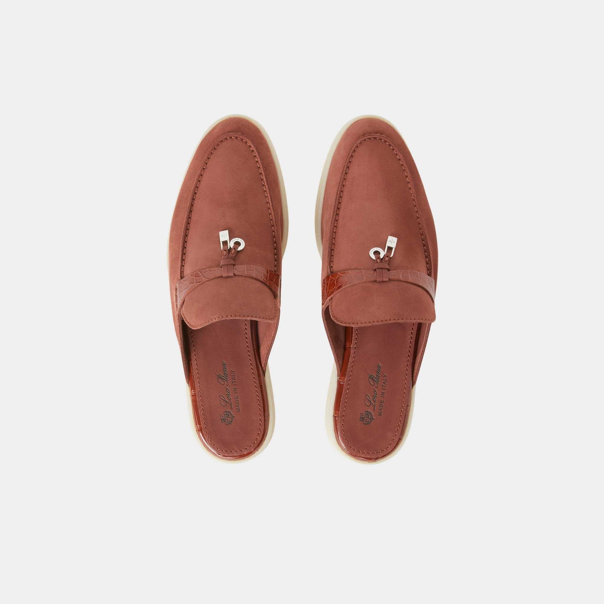 Charms Walk Babouche Loafer Suede With Alligator Saddles