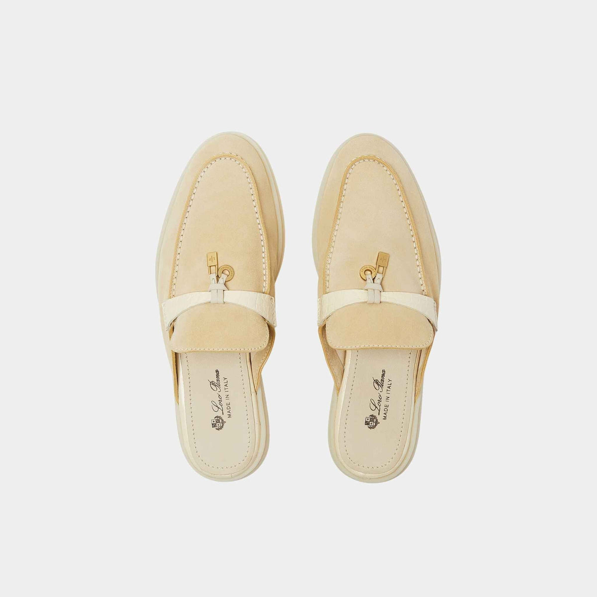 Charms Walk Babouche Suede Loafer With Alligator Saddles