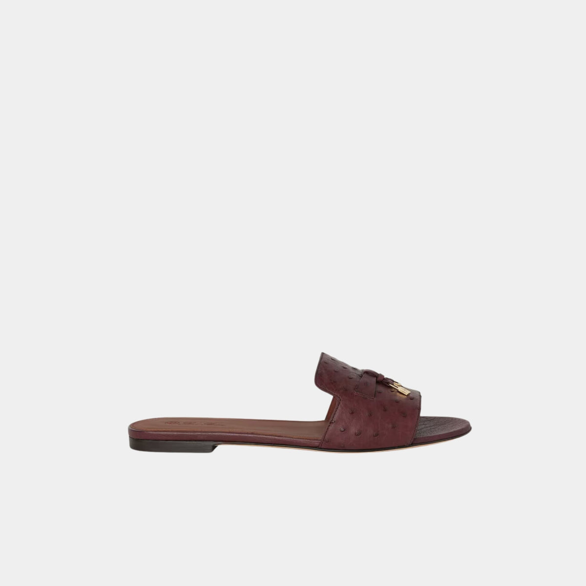Summer Charms Ostrich Leather Flat Sandal