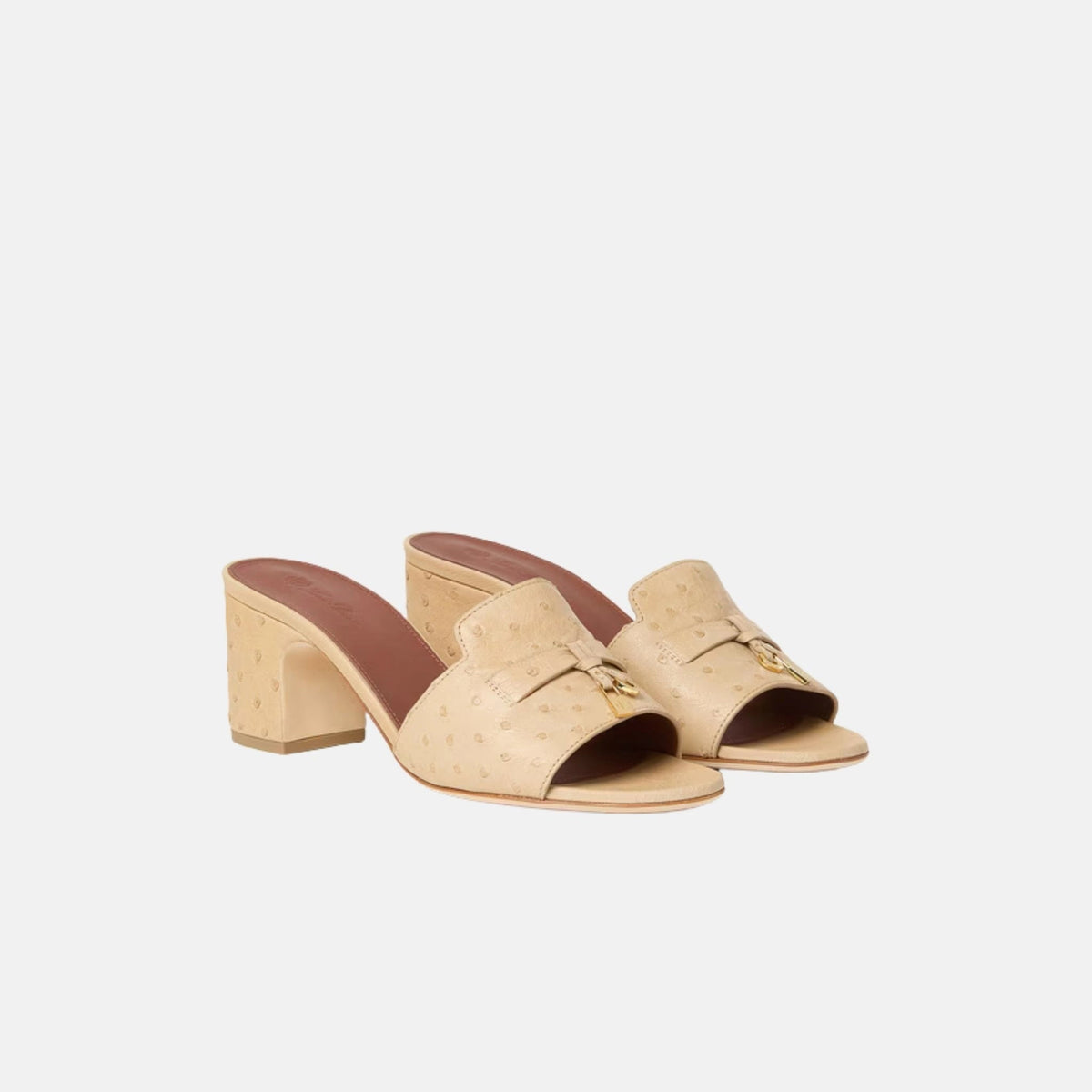 Summer Charms Heeled Sandal Ostrich Leather