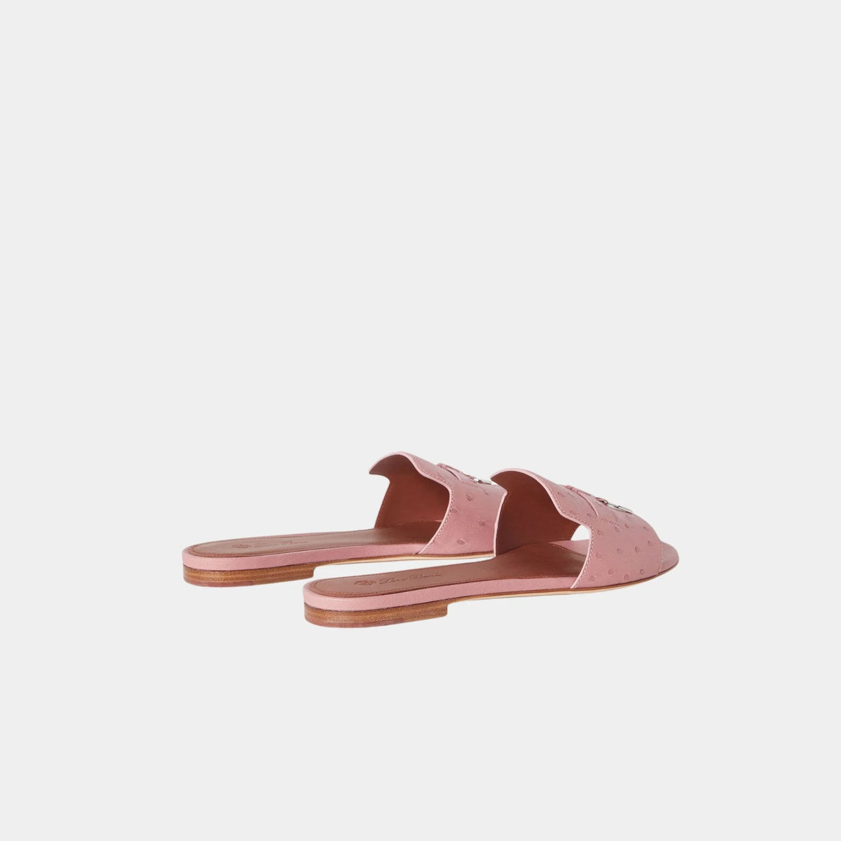 Summer Charms Ostrich Leather Flat Sandal