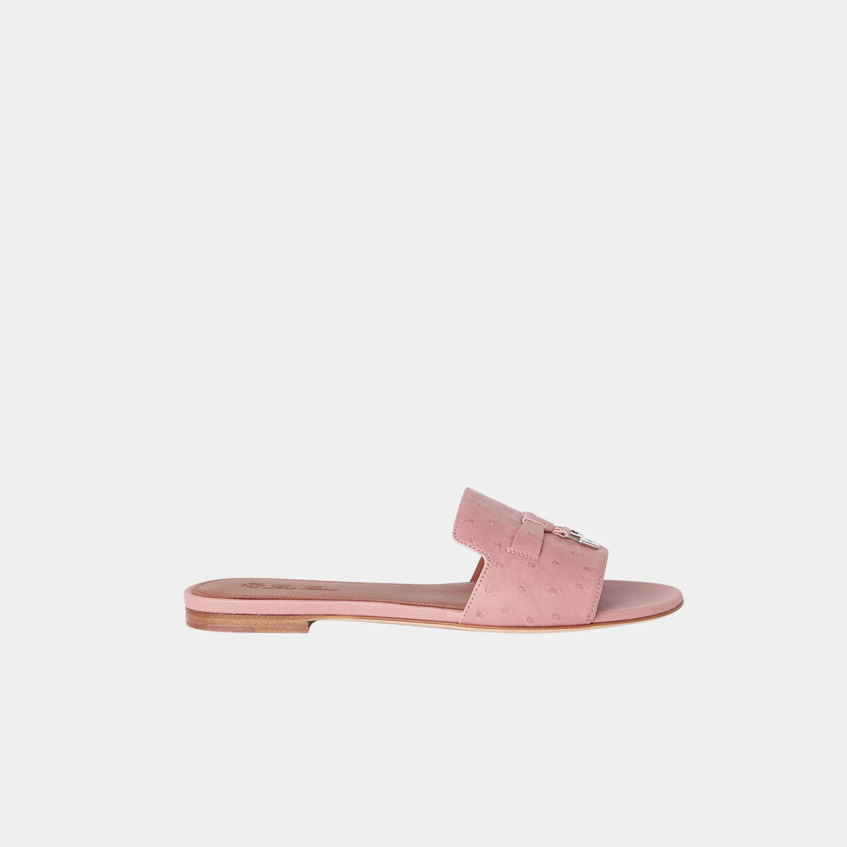 Summer Charms Ostrich Leather Flat Sandal