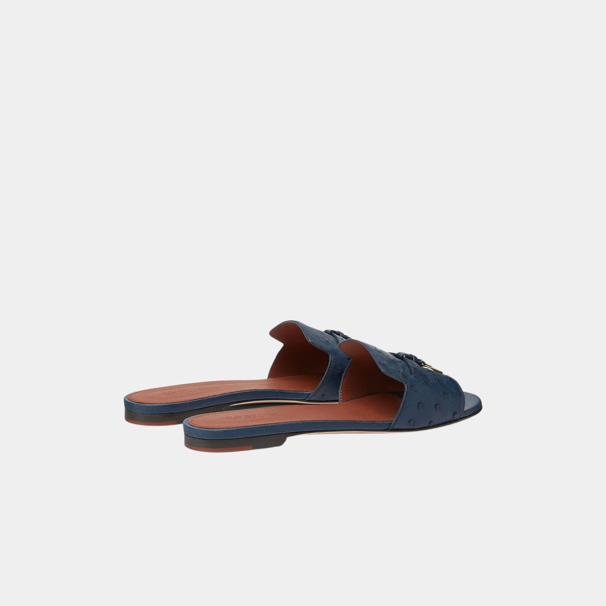 Summer Charms Ostrich Leather Flat Sandal