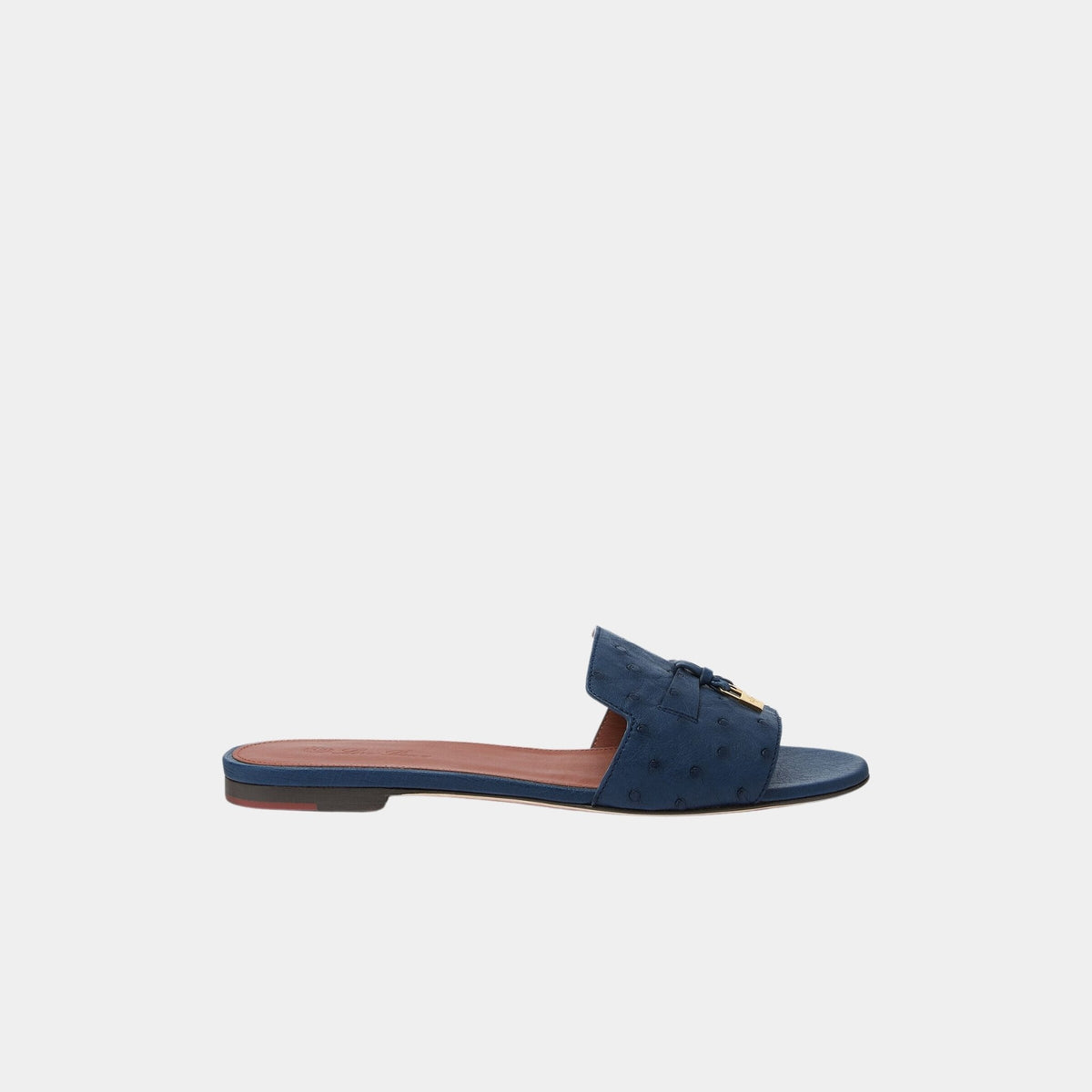 Summer Charms Ostrich Leather Flat Sandal