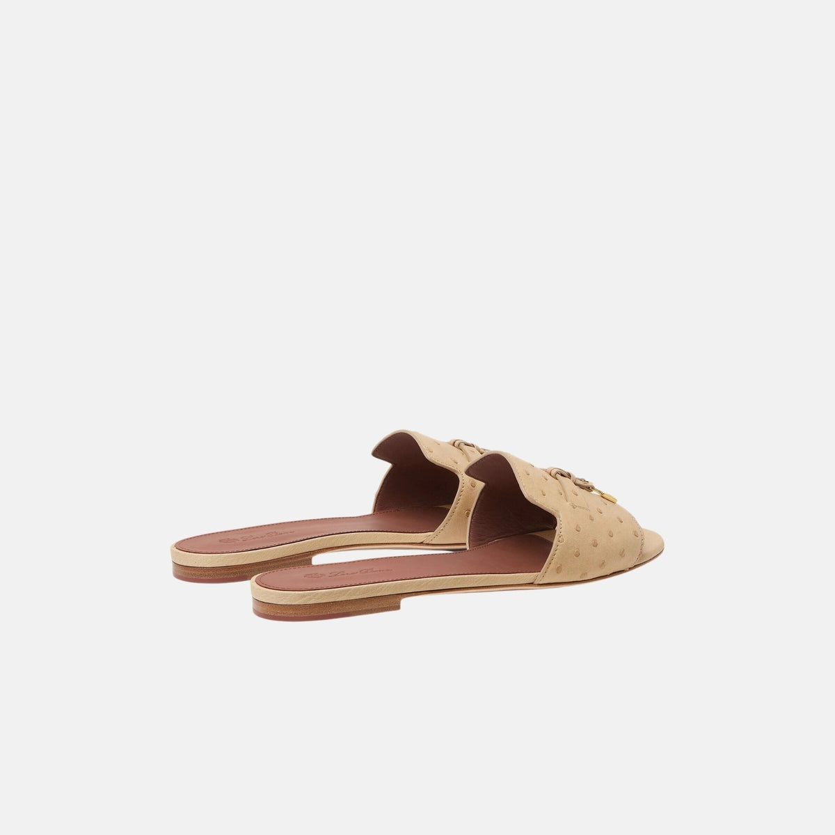 Summer Charms Ostrich Leather Flat Sandal