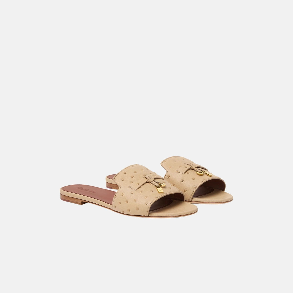 Summer Charms Ostrich Leather Flat Sandal