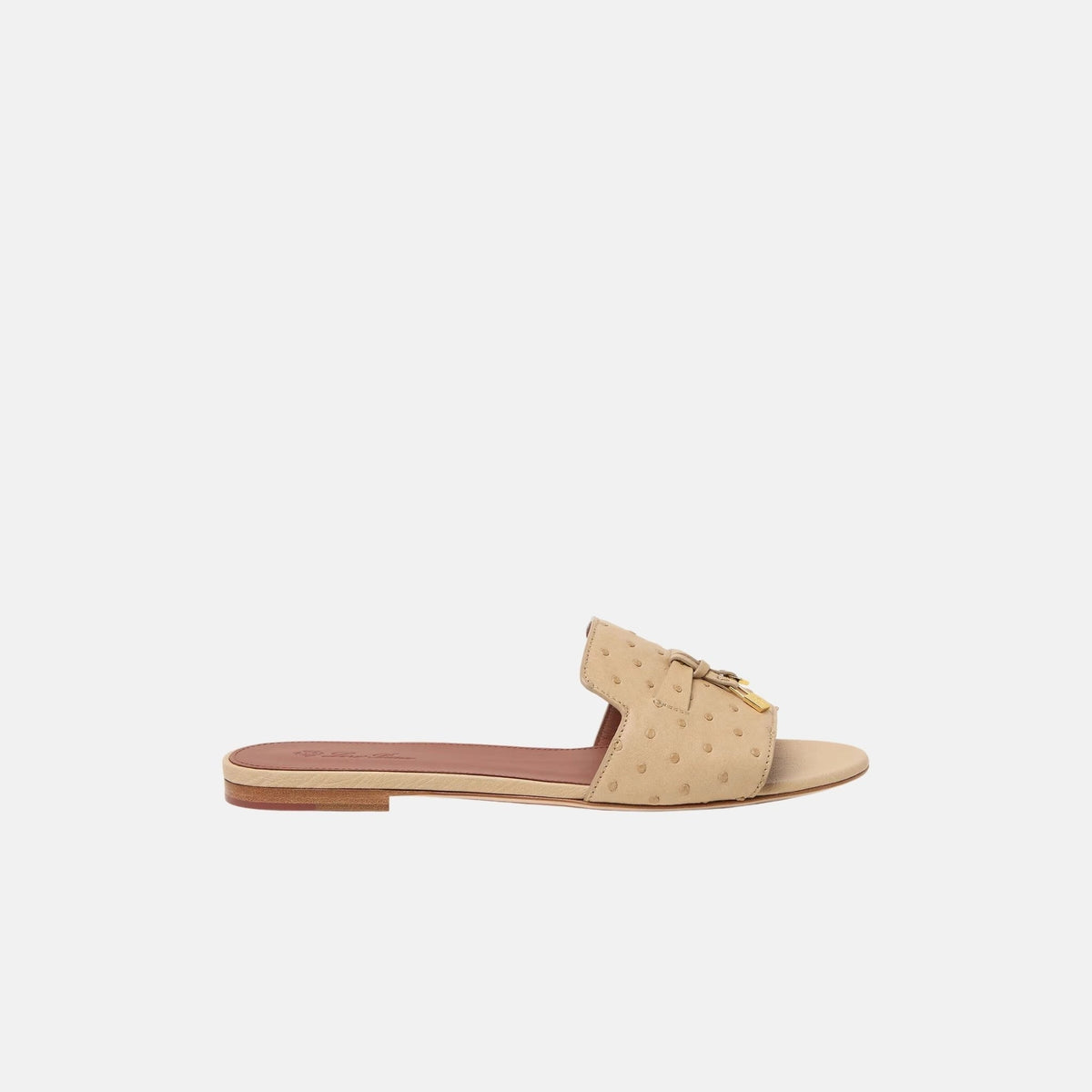 Summer Charms Ostrich Leather Flat Sandal