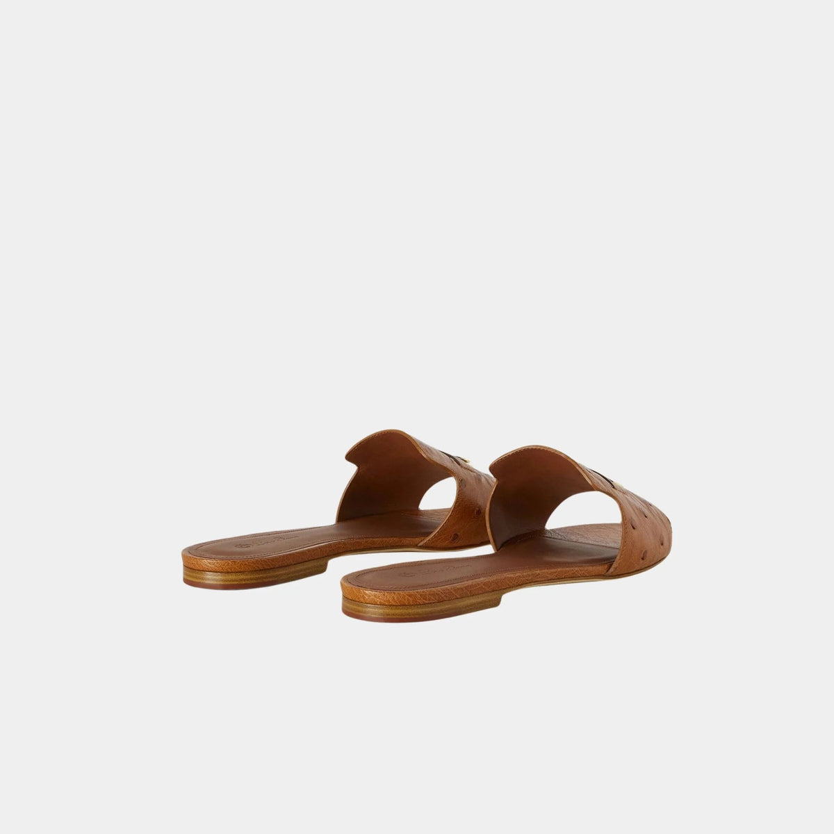 Summer Charms Ostrich Leather Flat Sandal