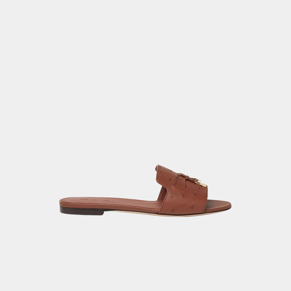 Summer Charms Sandal Flats Ostrich Leather