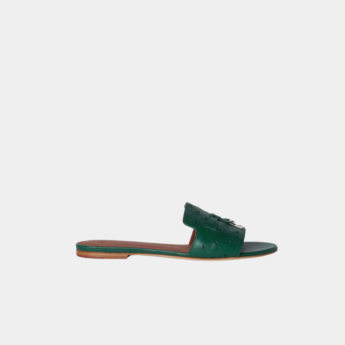 Summer Charms Sandal Flats Ostrich Leather