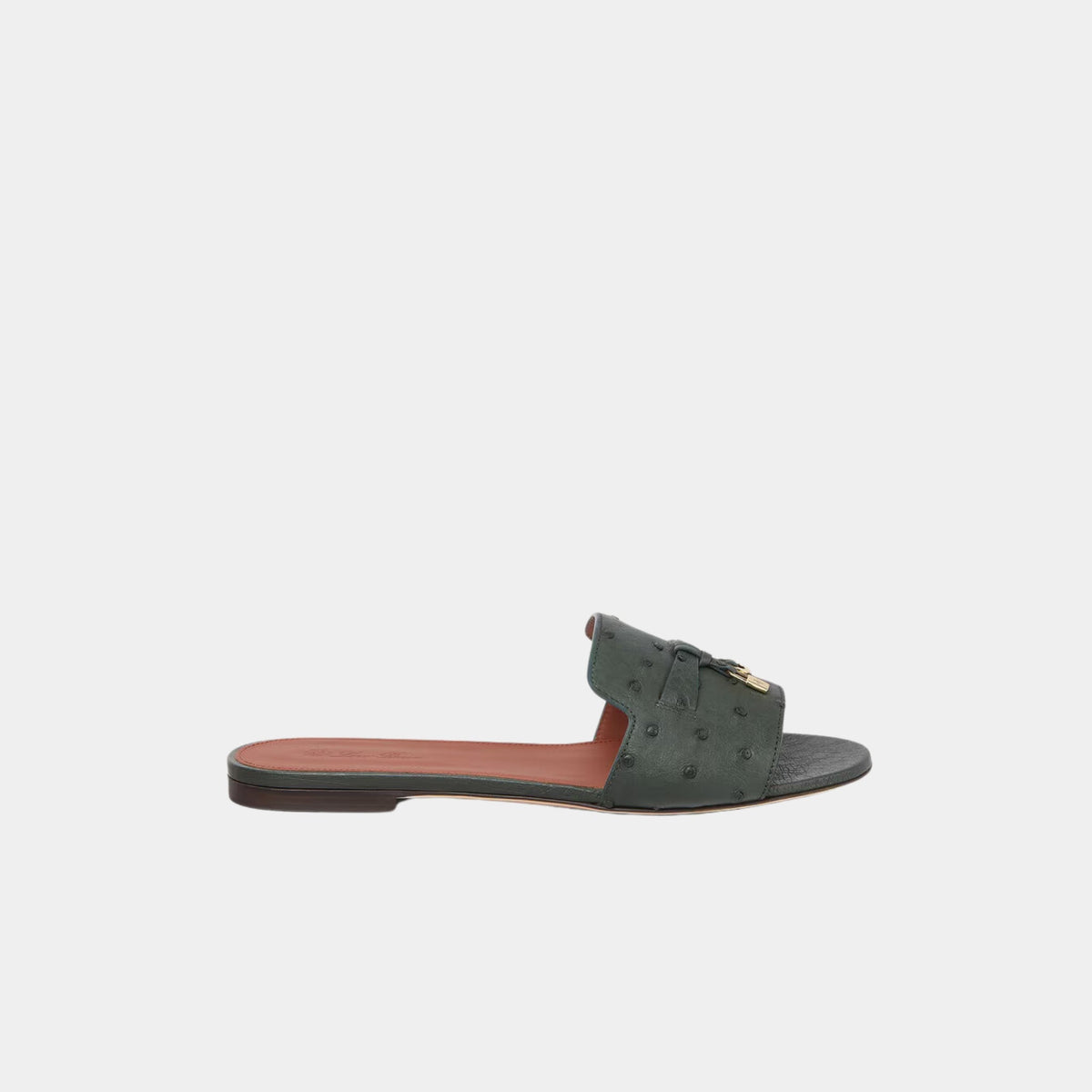 Summer Charms Sandal Flats Ostrich Leather