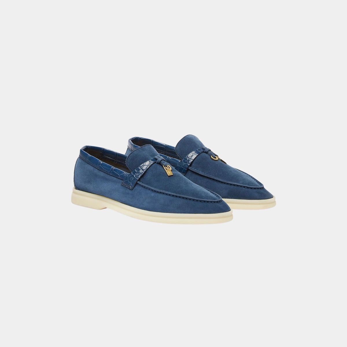 Summer Charms Walk Loafers Suede with Alligator Skin