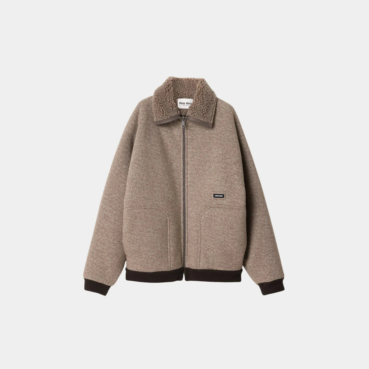 Cotton Fleece Zipper Blouson Jacket