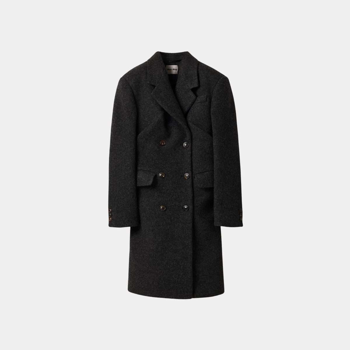 Double-breasted Shetland Wool Coat