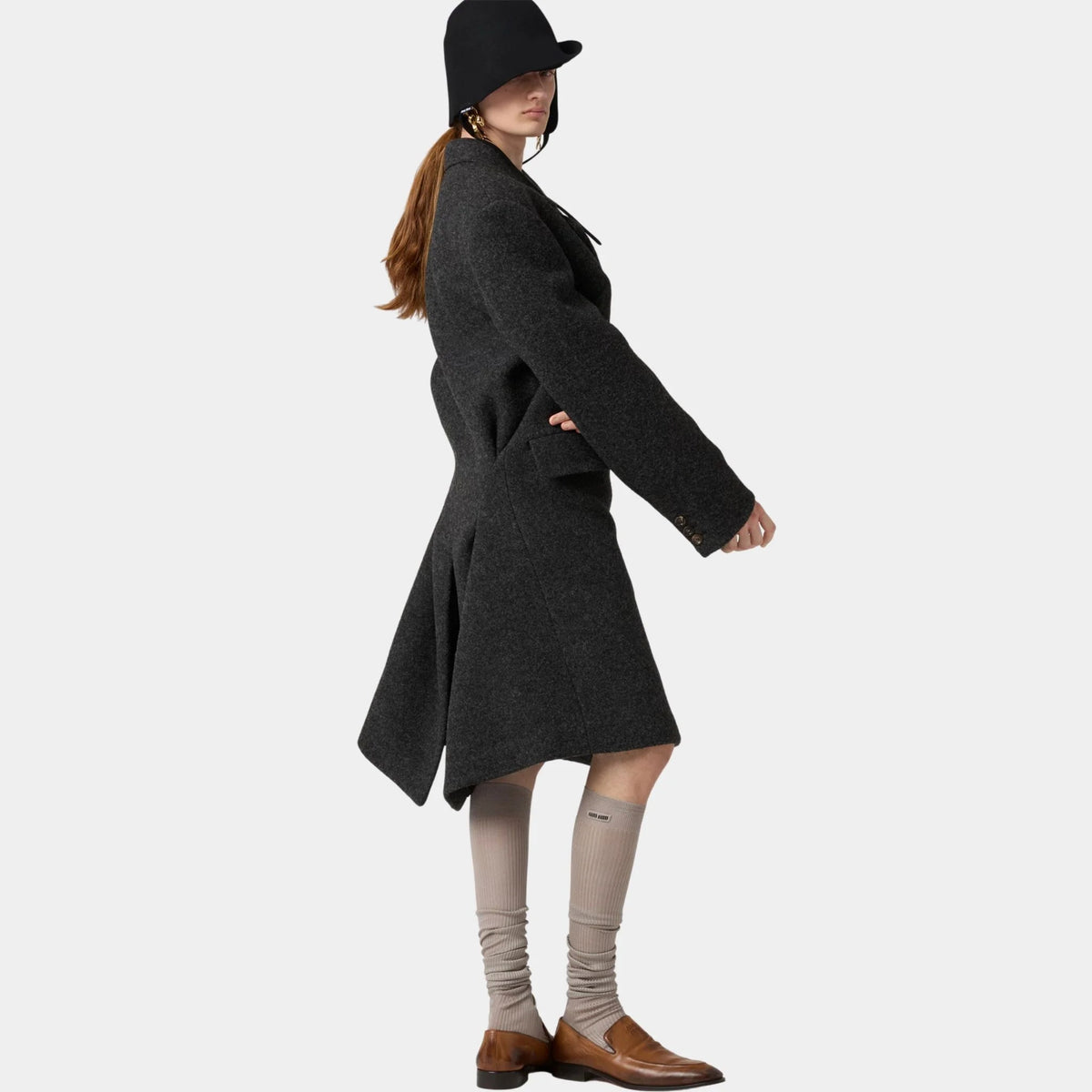 Double-breasted Shetland Wool Coat