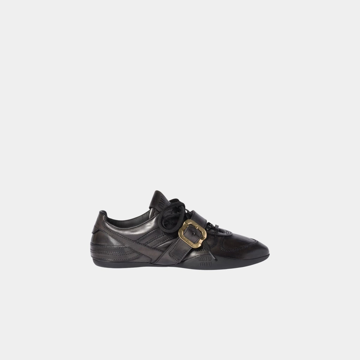 Leather Sneakers with Buckle
