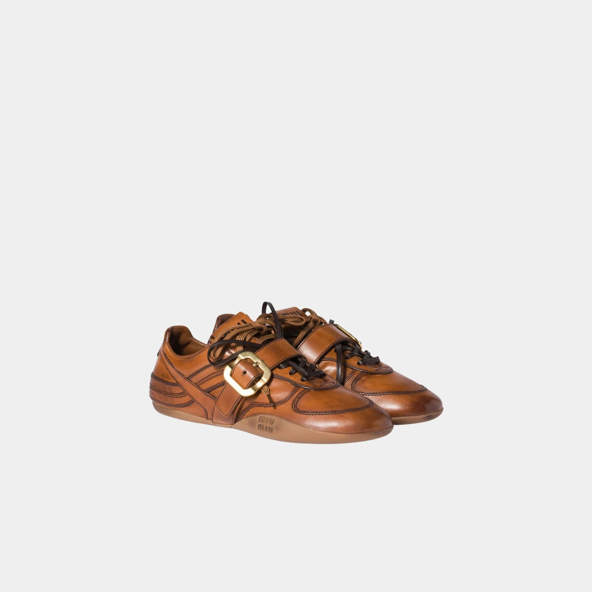 Leather Sneakers with Buckle