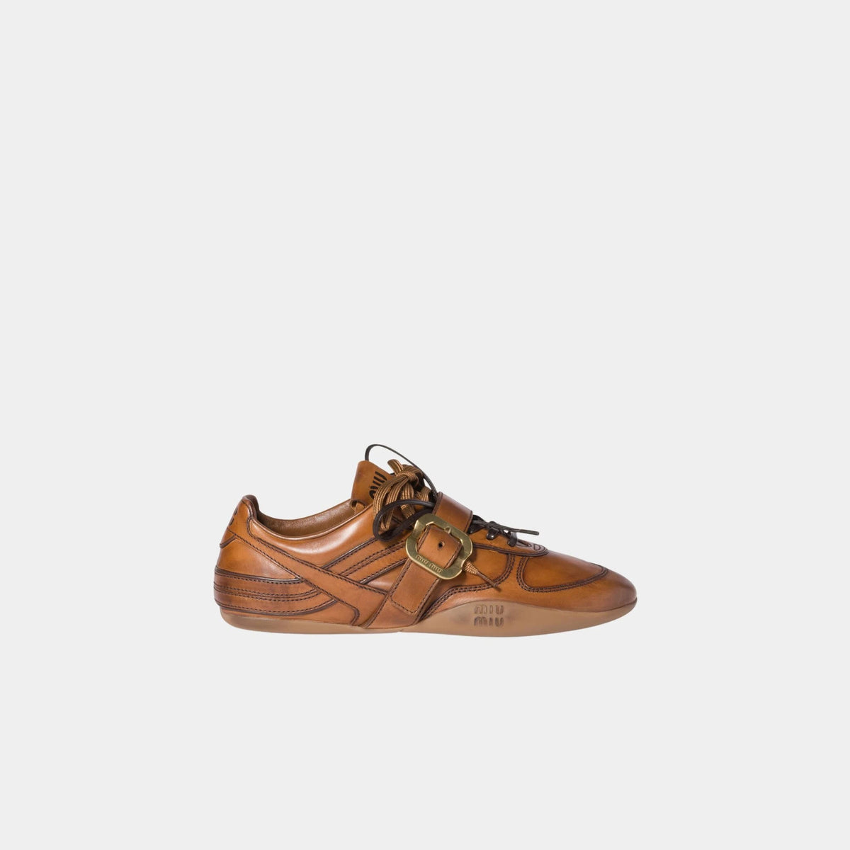 Leather Sneakers with Buckle