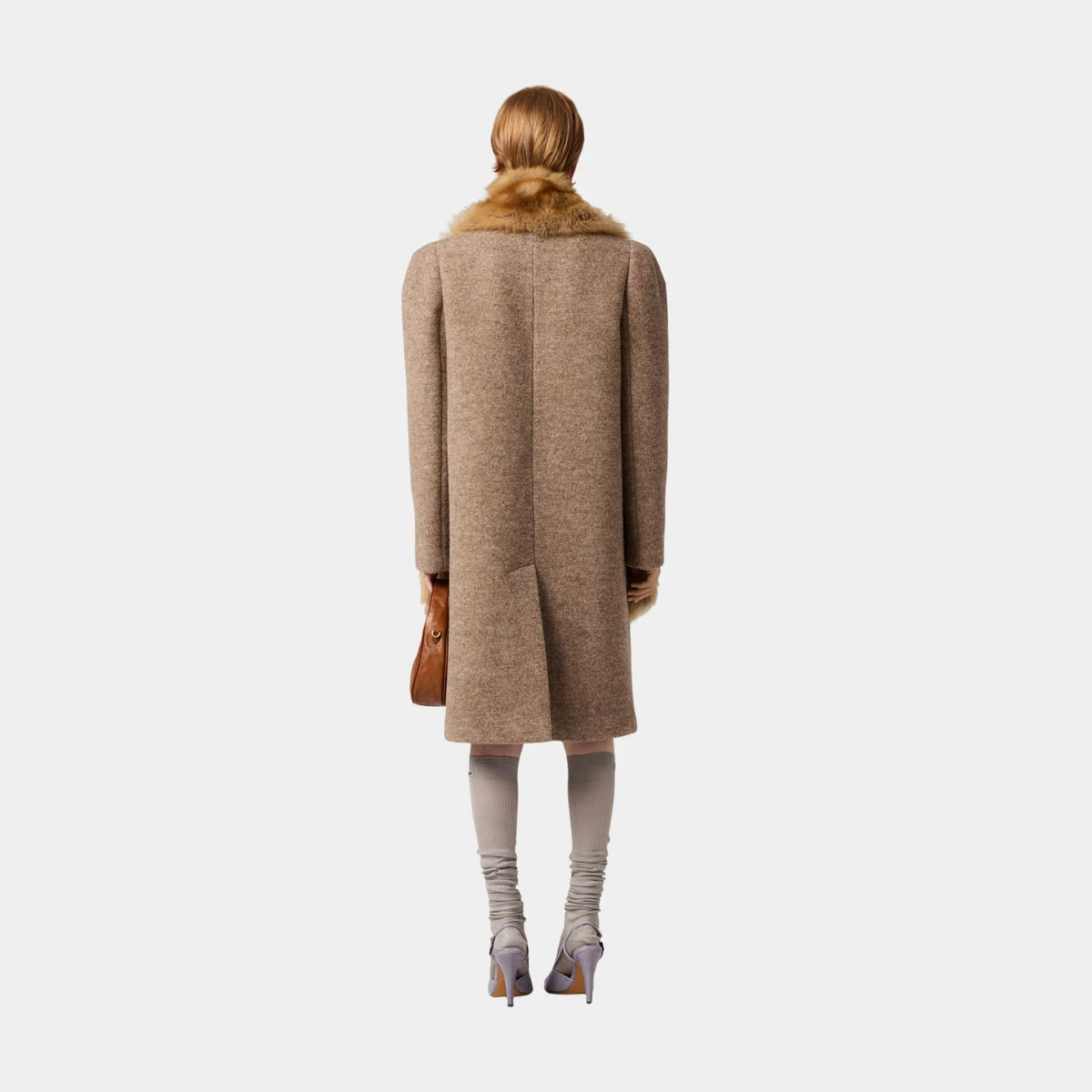 Single-breasted Shetland Wool Straight Fit Coat