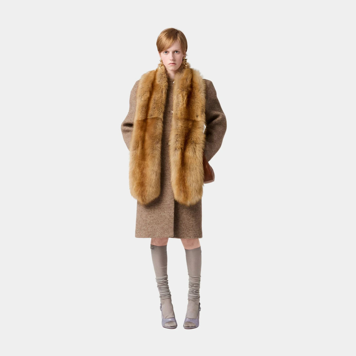 Single-breasted Shetland Wool Straight Fit Coat