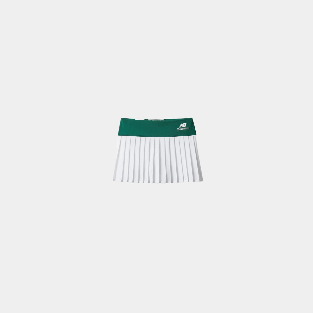 Stretch Technical Jersey Pleated Miniskirt