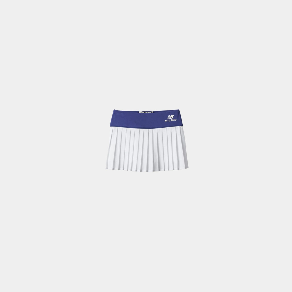 Stretch Technical Jersey Pleated Miniskirt